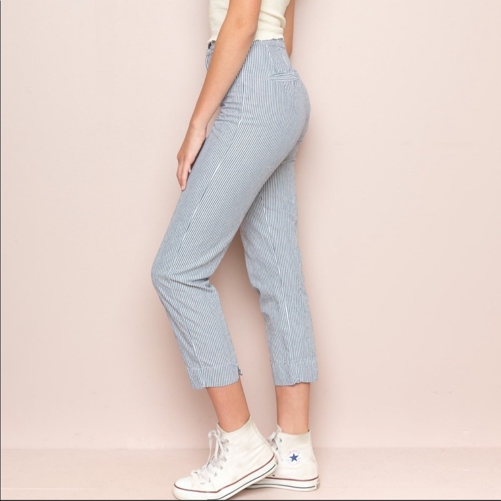 Brandy Melville blue and white striped pants
